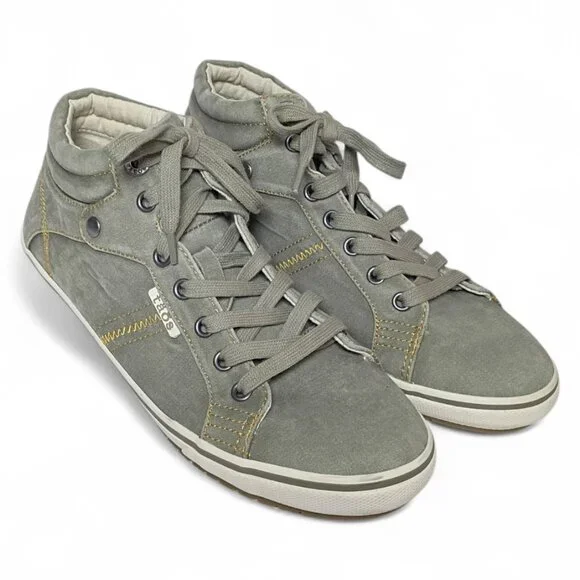 Taos Top Star Sneakers Washed Olive Green Sage Women’s Size 9.5 Distressed Style - Picture 1 of 9